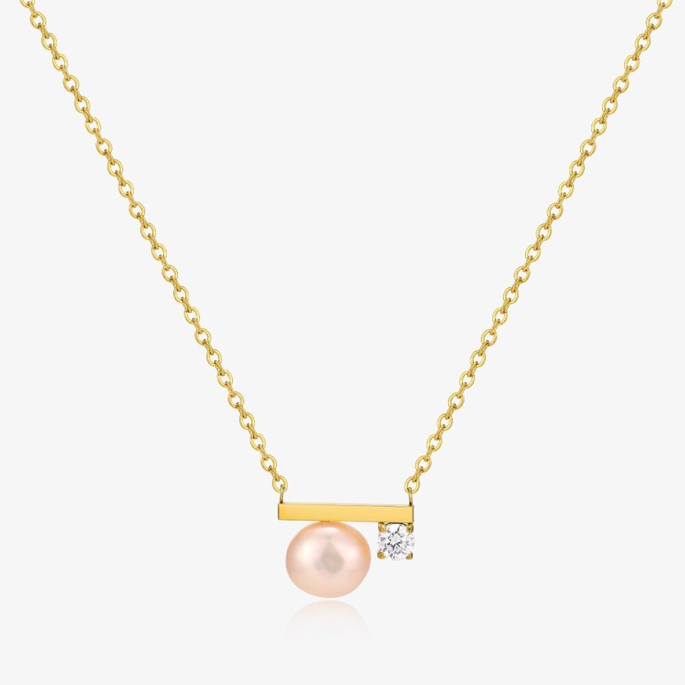 Simple Balance Design Freshwater Pearl Necklace